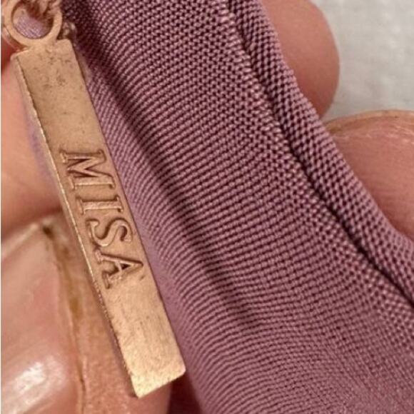 Misa Los Angeles Domino Dress Short Racerback Pink Cocktail Stretch Draped XS - Picture 15 of 16